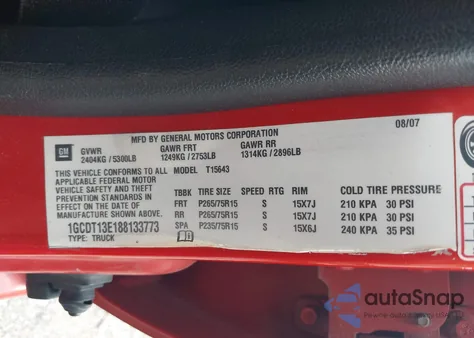 2008 Chevrolet Colorado Lt из США, поврежденный, VIN 1GCDT13E188133773